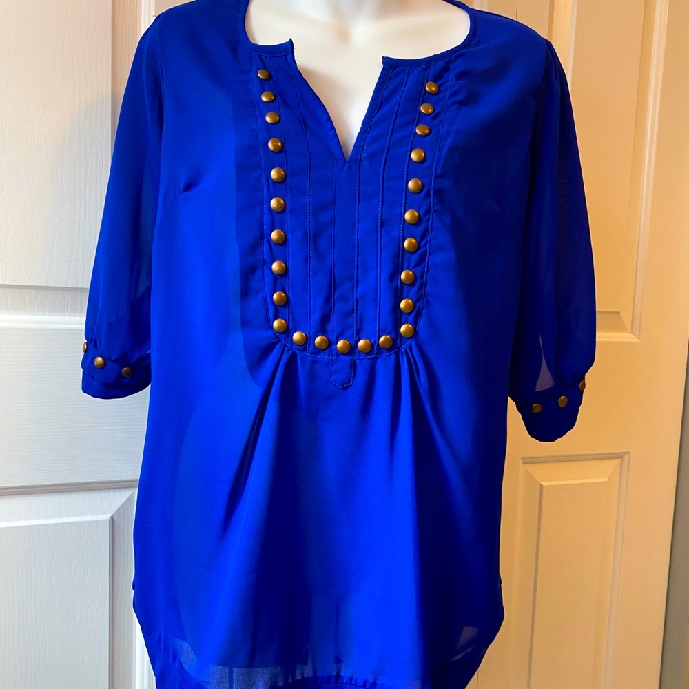 Angie Blouse with Brass Studs